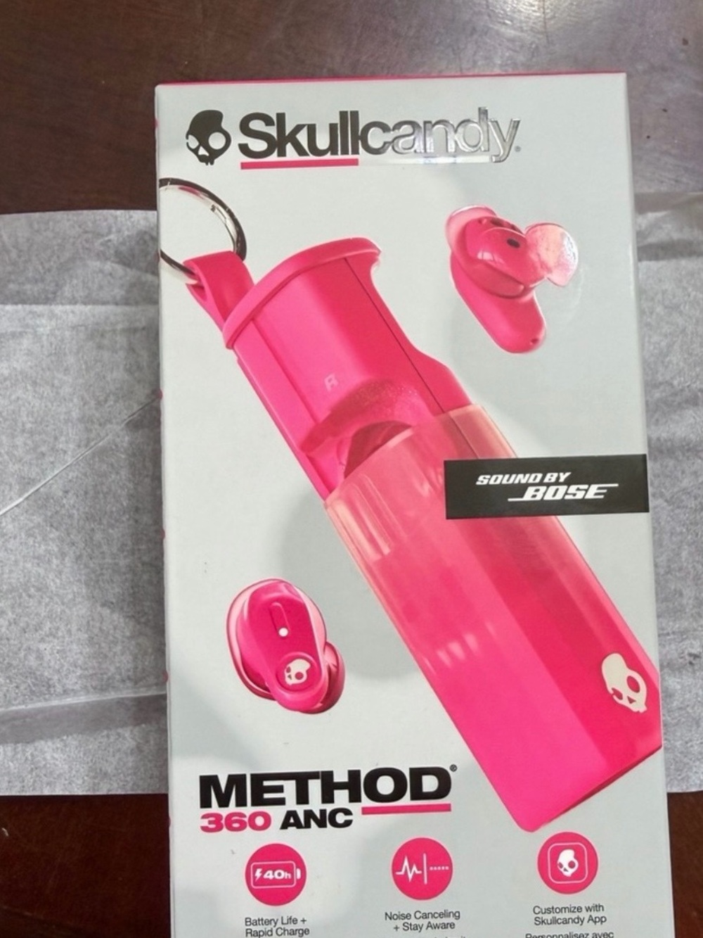 Skullcandy Method 360 ANC Wireless Earbuds - Pink brand new